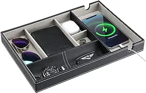 ProCase PU Valet Tray for Dad - Nightstand Organizer EDC Dump Catchall Trays