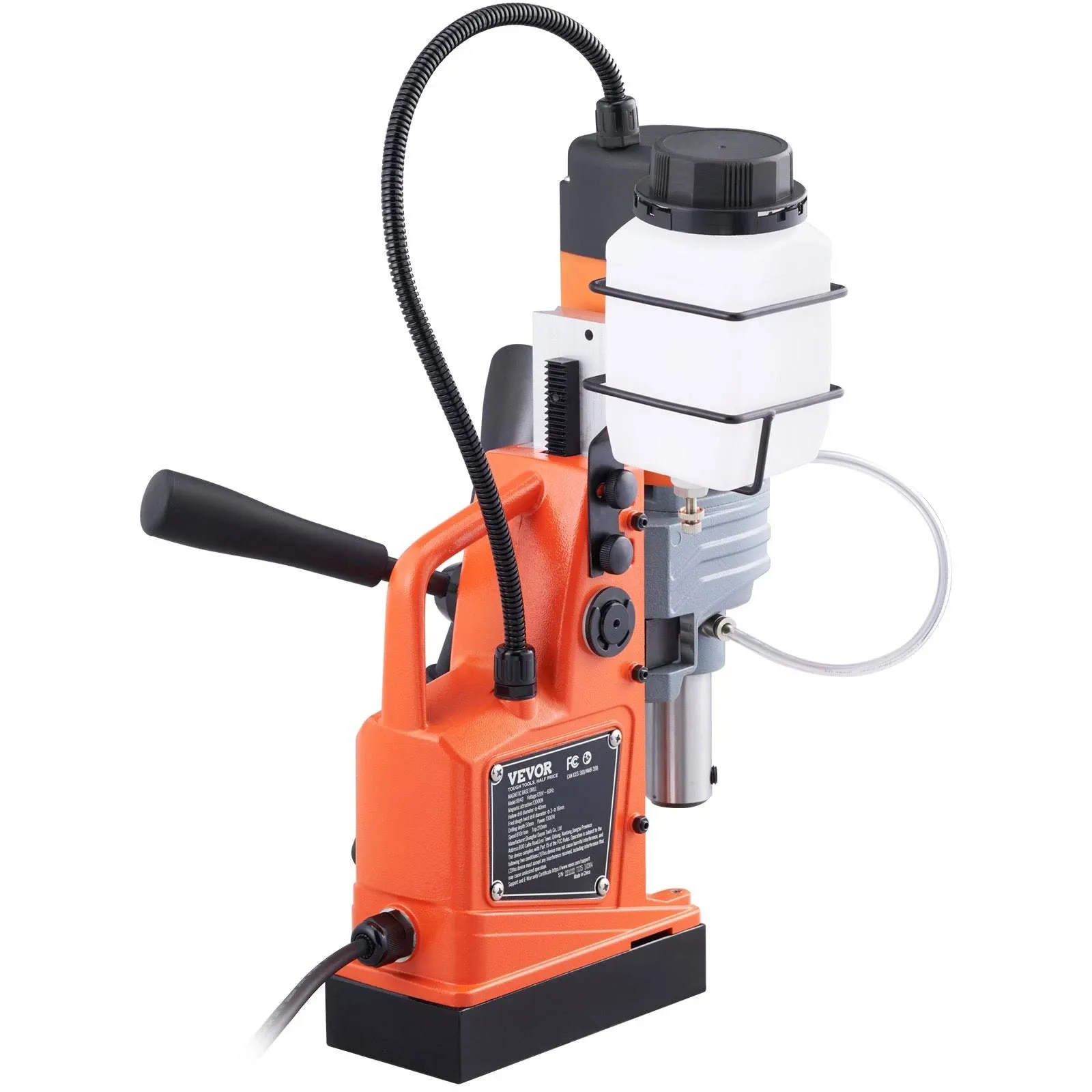 VEVOR Mag Drill Press, 1300W 1.57" Boring Diameter, 2922lbf Power Magnetic Drill, 0-700 PRM Forward and Reverse Tapping, 10-Speed, Electric Drilling Machine for Metal Surface and Home Improvement