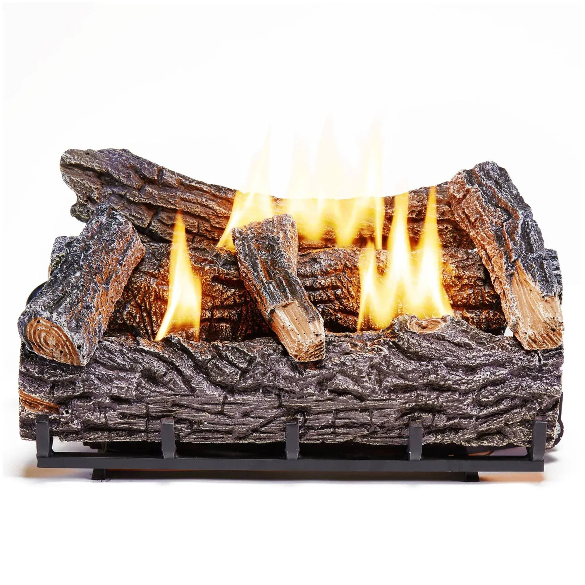 Duluth Forge 22 in. W Vent-Free Natural Gas Fireplace Log Set - Winter Oak, 32,000 BTU, Thermostat Control.