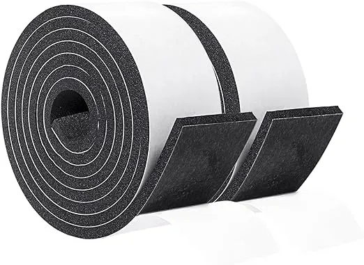 Yotache Foam Rubber Seal Strip Tape 2 in One Roll 2 Inch Wide X 1/4 Inch Thick, Foam Adhesive Strips Closed Cell Foam Tape Automotive Weather Stripping, Total 13 Feet Long