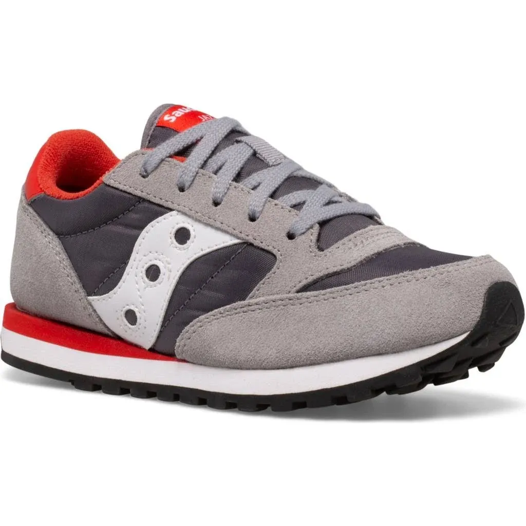 Saucony Kids' Jazz Original Sneaker in GREY/WHITE/LAVA