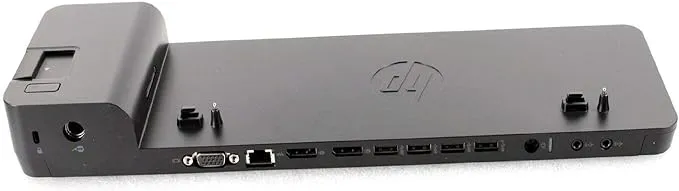 HP 2013 UltraSlim Docking Station D9Y19AV HSTNN-IX10 - with 65W AC Adapter 732252-001(Renewed)