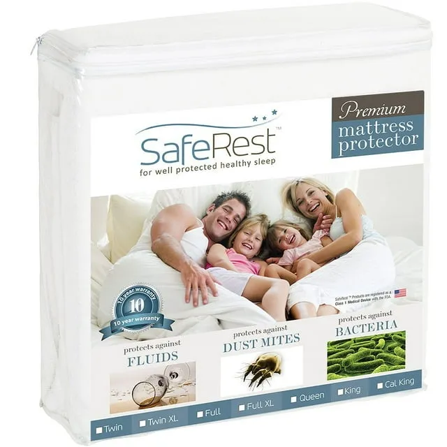 Saferest Premium Hypoallergenic Waterproof Mattress Protector