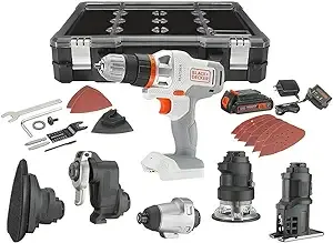 BLACK+DECKER 20V MAX MATRIX Drill, Power Tool Combo Kit, 6-Tool Set, Cordless Tool Set (BDCDMT1206KITC)