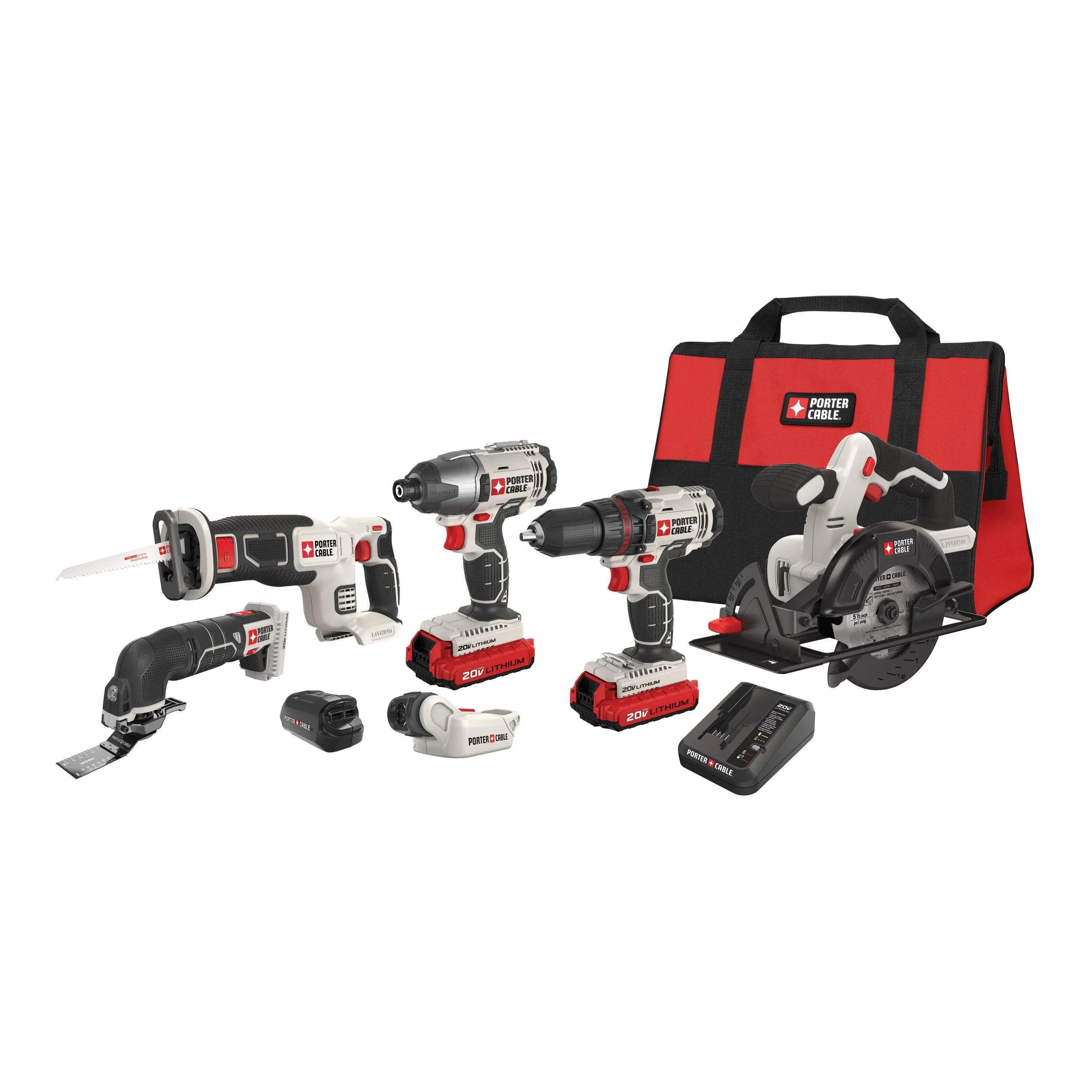 Porter-Cable PCCK617L6 20V Max Cordless Lithium-Ion 6-Tool Combo Kit