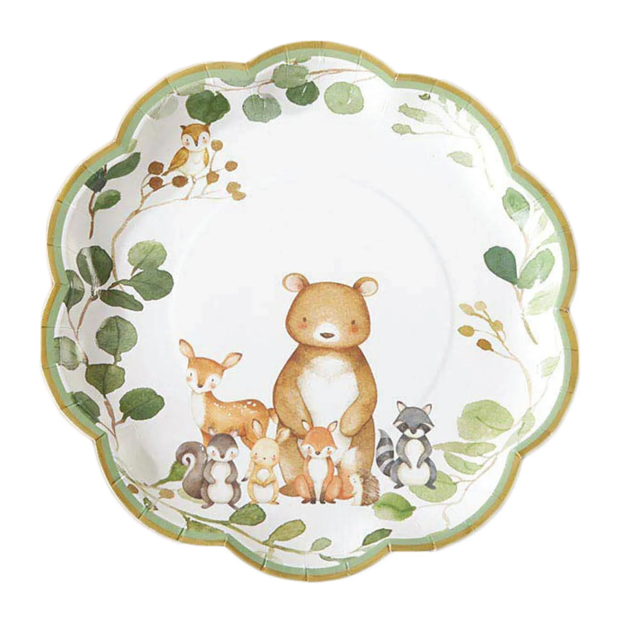 Kate Aspen Woodland Baby 9 in. Premium Paper Plates (Set of 16)