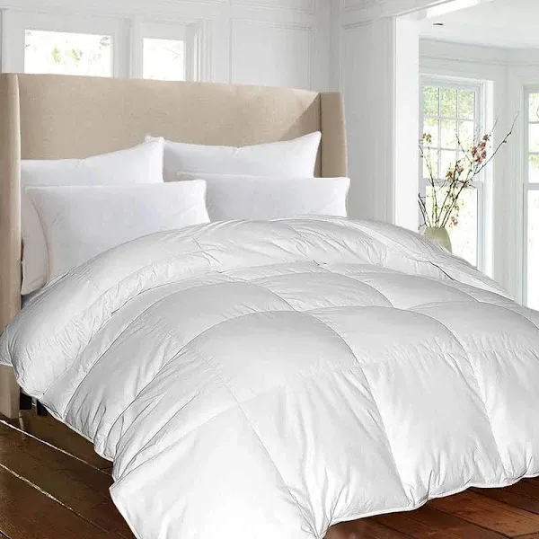 Blue Ridge Home Fashions 1000 Thread Count Egyptian Cotton Comforloft Down Alternative Comforter, Full/Queen, White