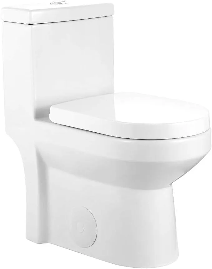 GALBA Small Toilet 24.5" Long X 13.5" Wide X 28.5" High Inch 1-Piece 24" 25" Short Compact Bathroom Tiny Mini Commode Water Closet Dual Flush Shortest Projection Elongated Concealed Trapway