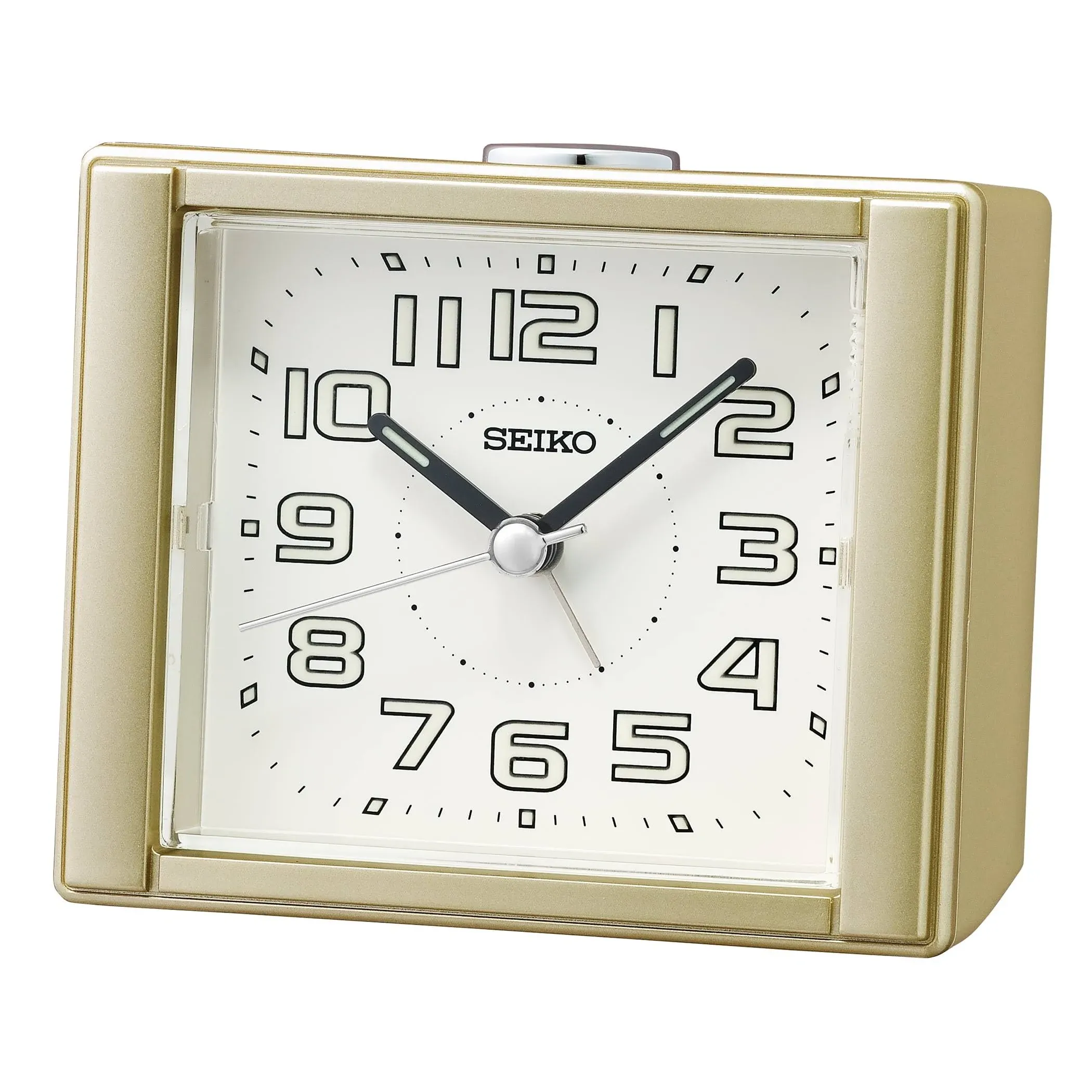 Seiko Aoki Square Alarm Clock Gold | QHE189GLH