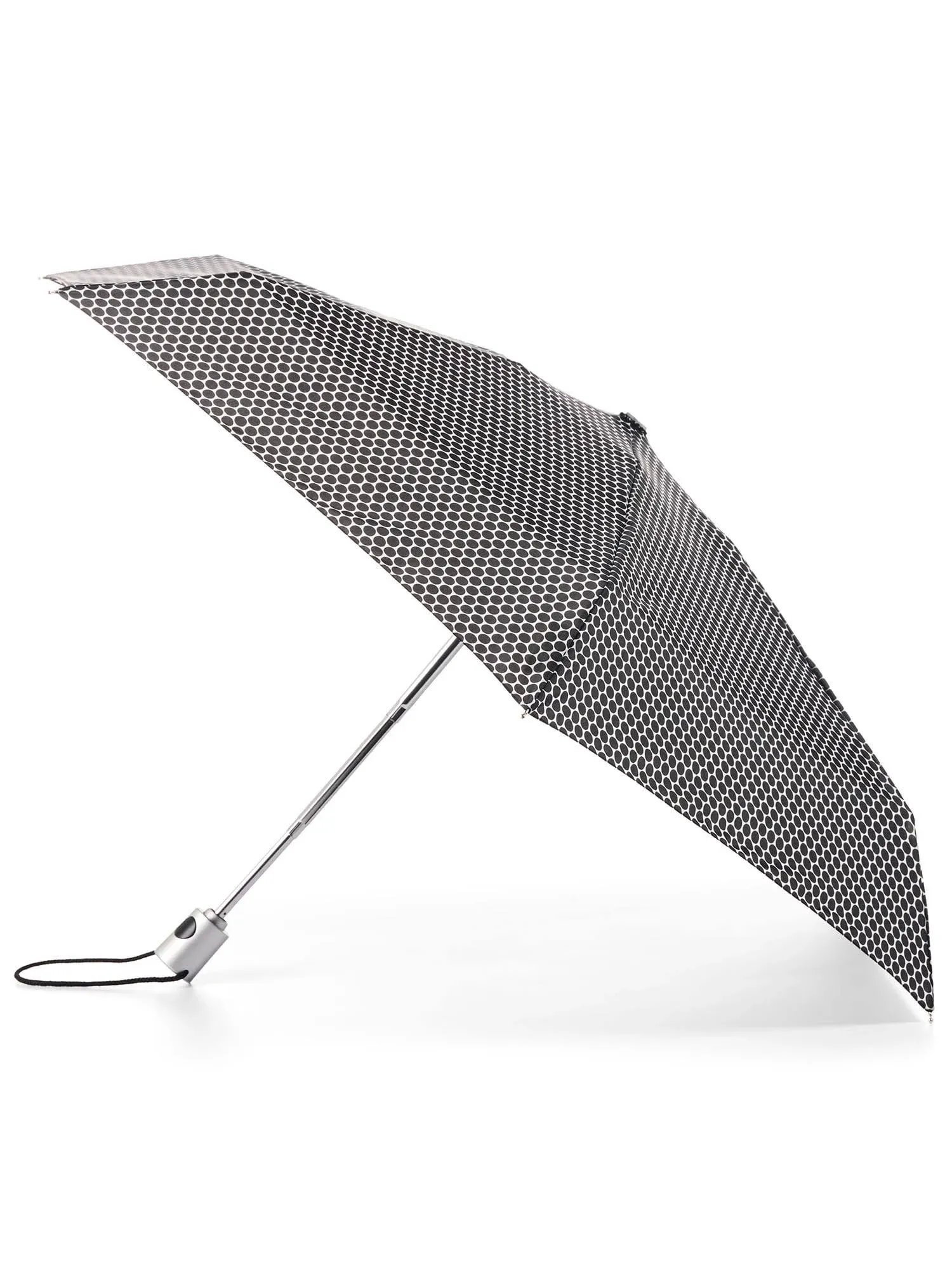 totes NeverWet Auto-Open Mini Umbrella, 39" Coverage, Black Dots