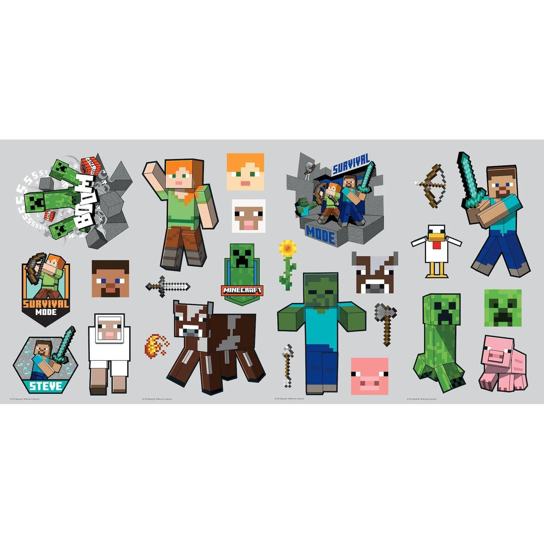 Minecraft Wall Decals Contains Over 20 Waterproof Removable Decals New Wall Deco