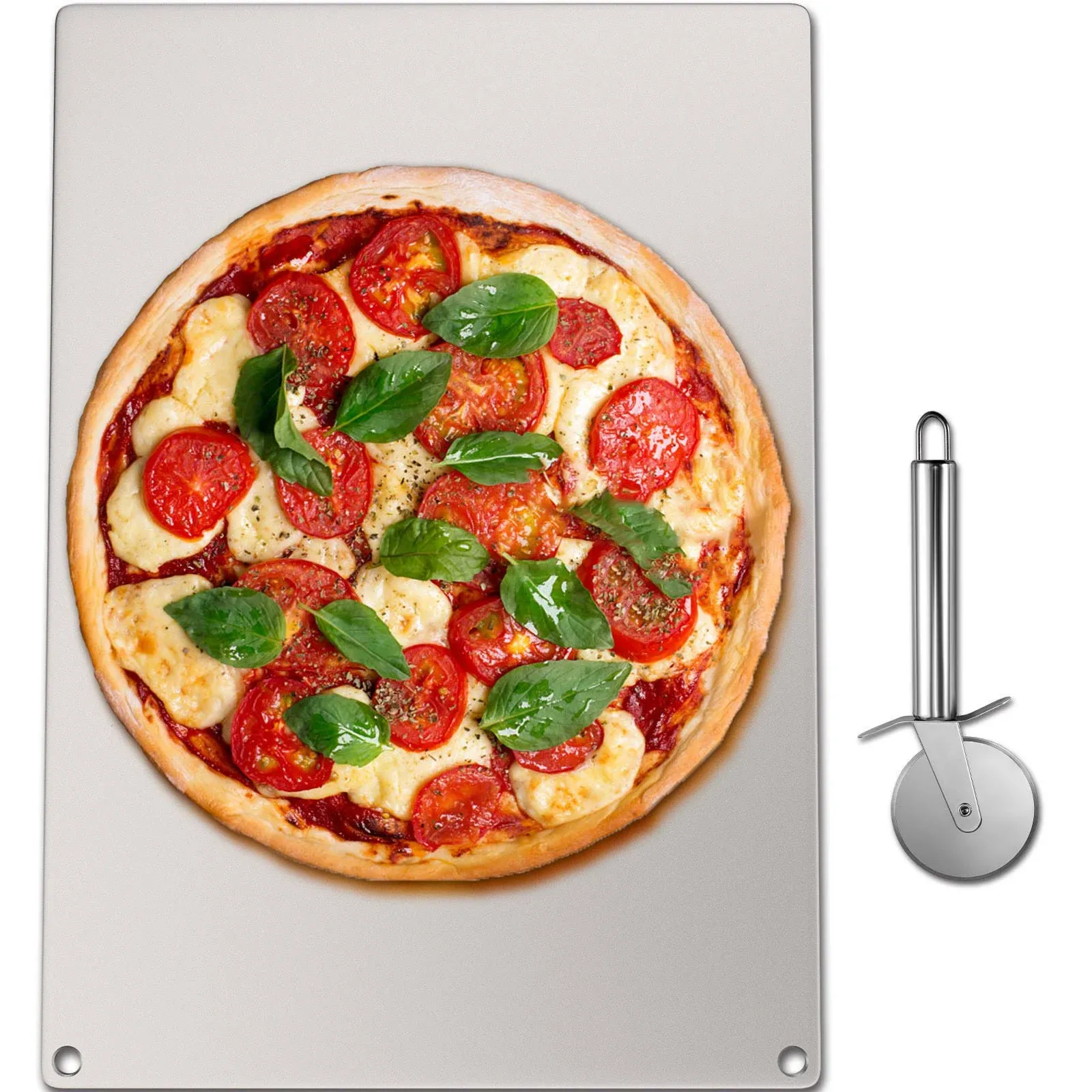 VEVOR Pizza Steel Baking Stone,Rectangle Steel Pizza Pan,16" x 14" x 0.2" Steel Pizza Plate,High-Performance Pizza Steel for Grill and Oven,Baking Surface for Oven Cooking and Baking.