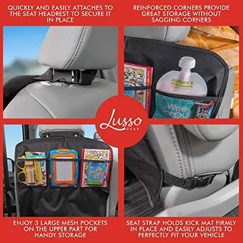 Lusso Gear Seat Back Protectors (2 Pack) - Car Kick Mats with Odor Free, Premium Waterproof