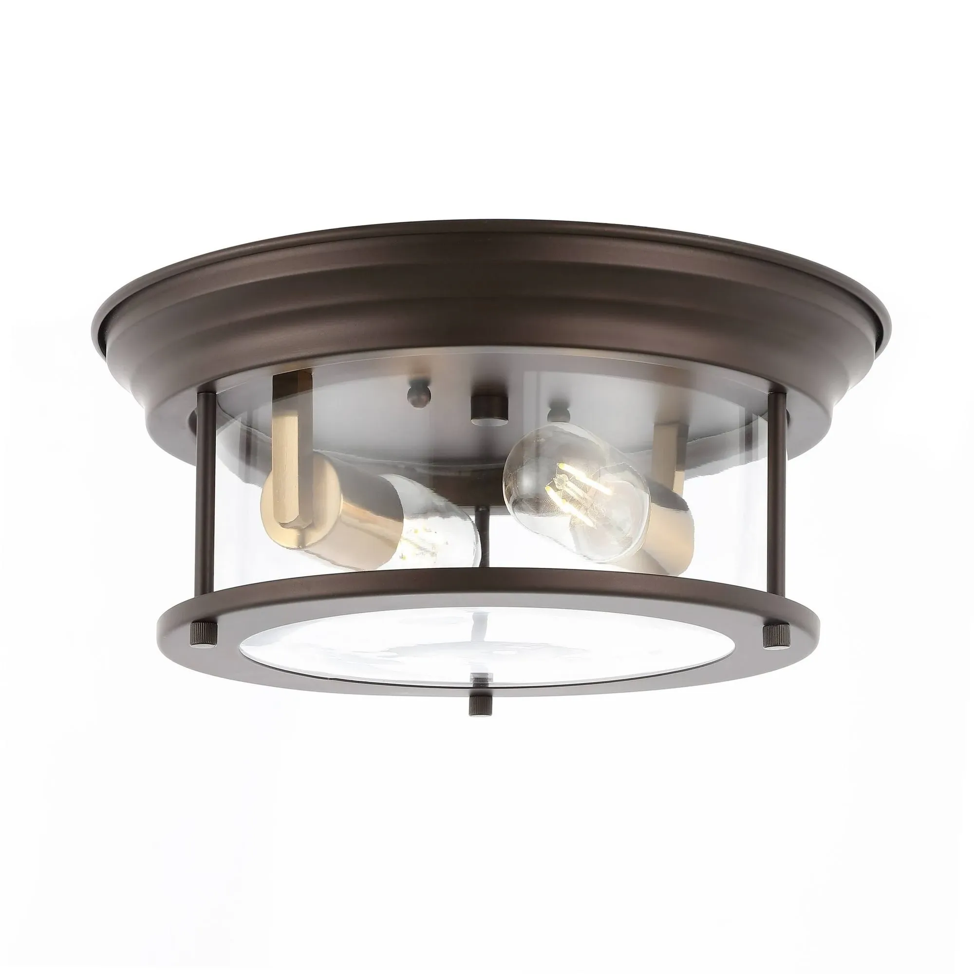 Jonathan Y Lauren 2-Light Metal/Glass LED Flush Mount