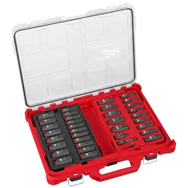 Milwaukee Shockwave Impact Duty Packout 3/8" Drive Deep Socket Set, 36 Pieces (49 ...