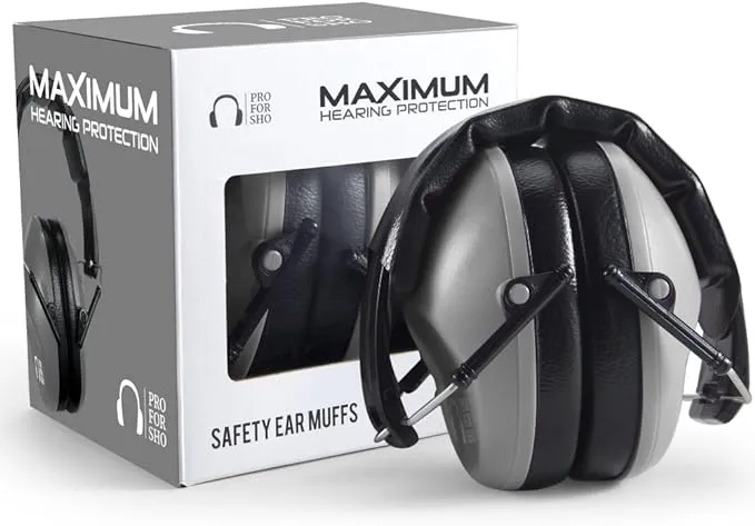 Pro For Sho 34dB Shooting Ear Protection - Special Designed Ear Muffs Lighter Weight & Maximum Hearing Protection