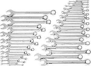 12-Point SAE/Metric Long Pattern Combination Wrench Set (44-Piece)