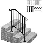 Transitional Handrail Stair Railing Fits 3-Step Iron Rail Kit