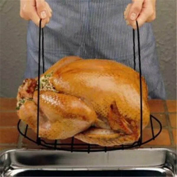 Nifty Non-Stick Gourmet Turkey Lifter – Easy-Grip Detachable Handles, Up to 30 Pound Roast, Dishwasher Safe, Heavy-Duty Design for Goose, Turkey, Ham, or Roast