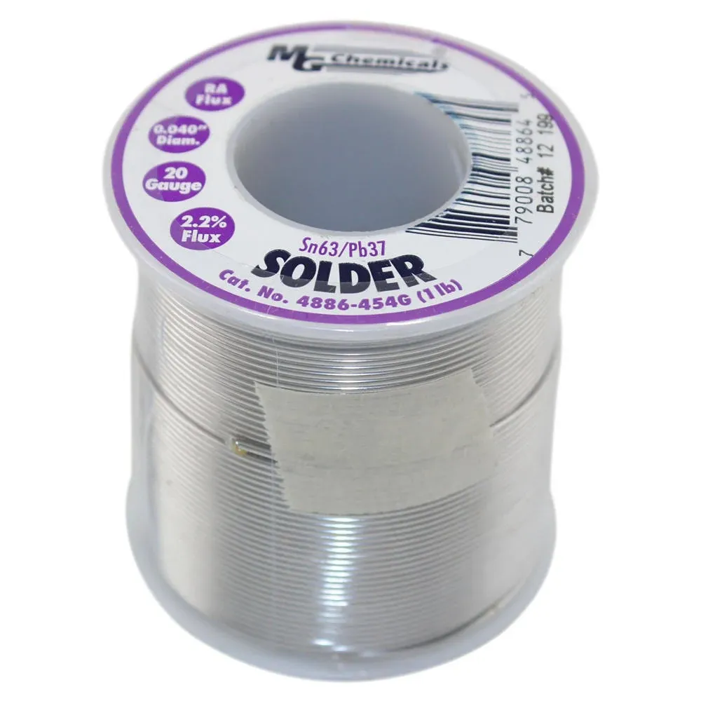 MG Chemicals 4886-454G 1 Lb Roll of Sn63/Pb37 (20ga) 0.040&#039;&#039; Rosin Flux Solder