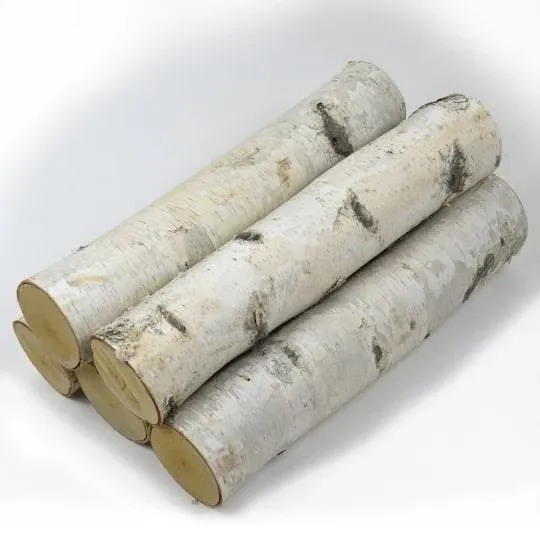 Fireplace White Birch Logs, 6-Piece Set