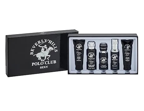 Beverly Hills Polo Club BHPC Sexy 5 Piece Gift Set Collection (Hair & Body Wash Deodorant Cologne Body Spray After Shave)