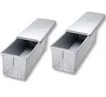 2 Set Pullman Loaf Pan, 9x4x4 in, Aluminized Steel, Pullman Loaf Pan with Cover