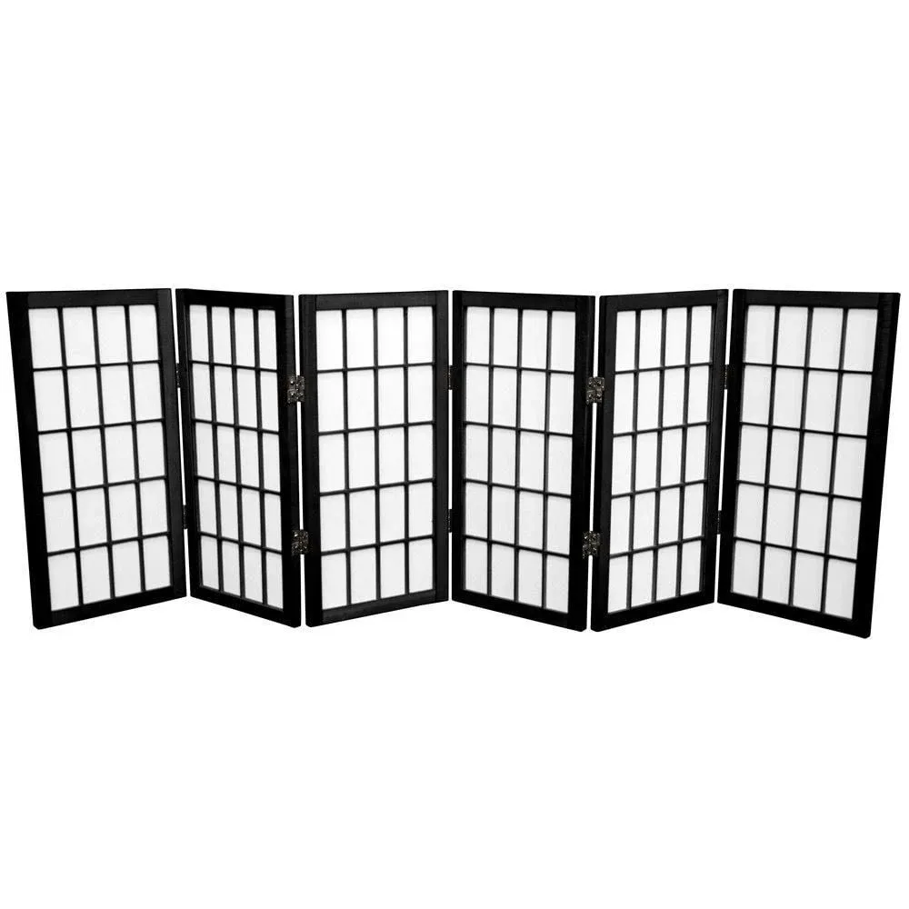 Handmade Wood/ Paper 2' 3-panel Miniature Windowpane Shoji Screen - 24 x 36