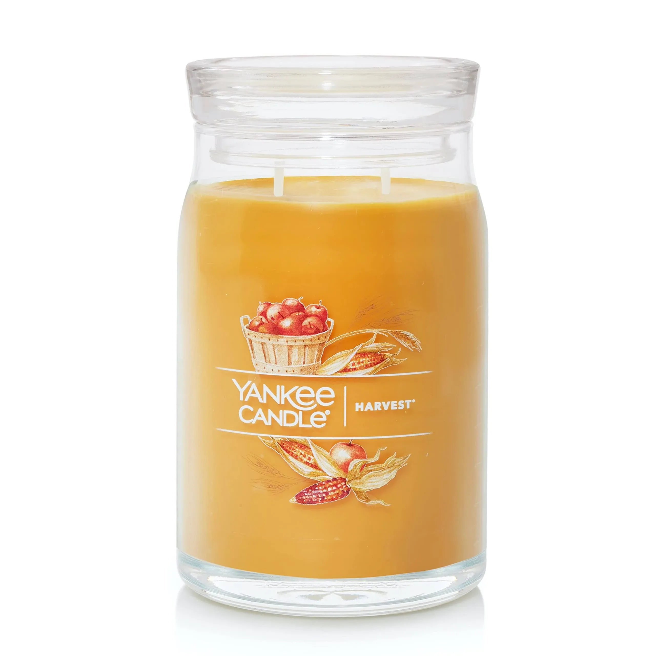 Yankee Candle Harvest Scented, Signature 20oz Large Jar 2-Wick Candle, Over 60 Hours of Burn Time