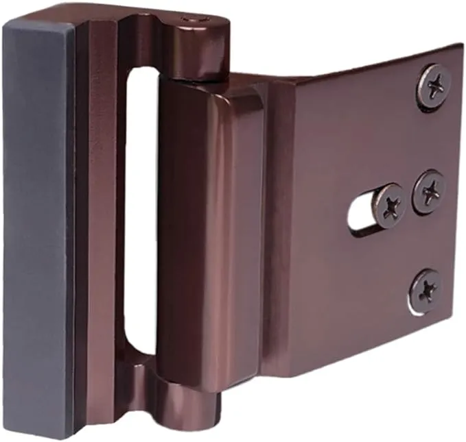 Door Lock Child Proof, Home Security Door Reinforcement Lock,Door Latch Double Safety Security Protection for Your Home,Brown Door Security Lock