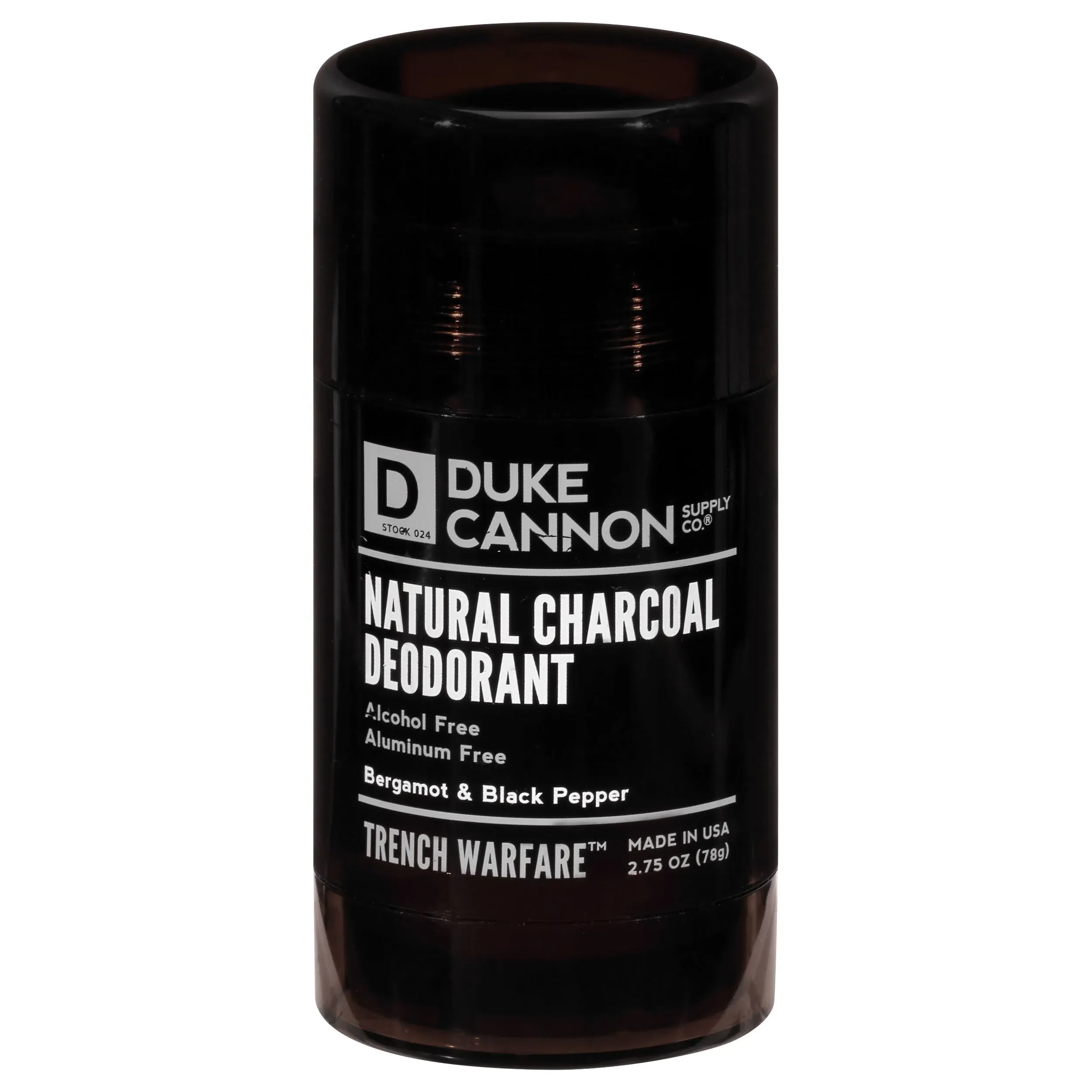 Duke Cannon Supply Co. Trench Warfare Deodorant, Natural Charcoal, Bergamot & Black Pepper - 2.75 oz