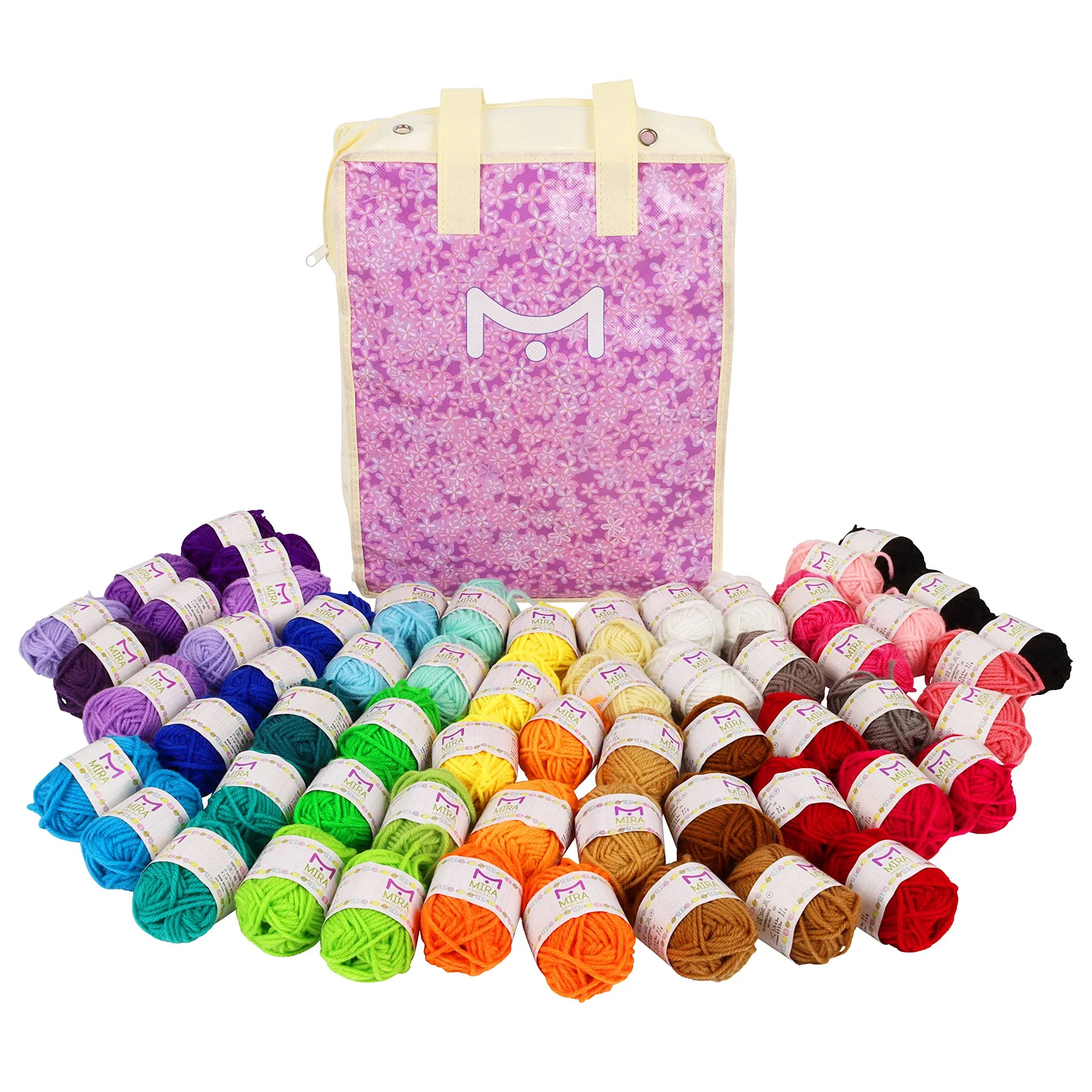 Mira Handcrafts 60 Yarn Bonbons – Total of 1312 Yard Acrylic Yarn for Knitting ...