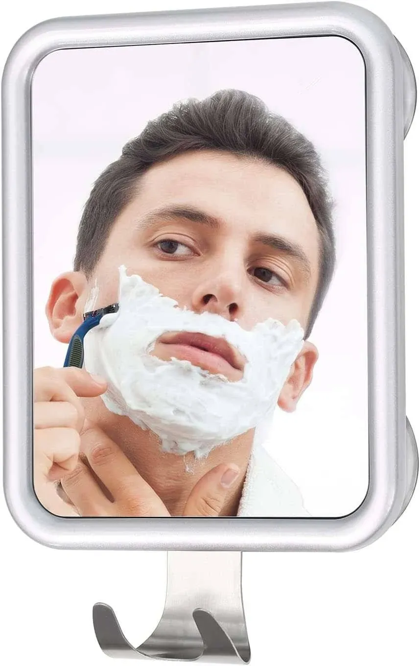 Ettori Shower Mirror Fogless for Shaving- with 4 Suctions, Anti Fog Mirror for Shower, Bathroom, Vanity, Bathtub, Razor Holder for Men