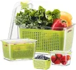 Luxear Fresh Container, 3Pack Produce Saver Container BPA Free Fridge Organizer ...