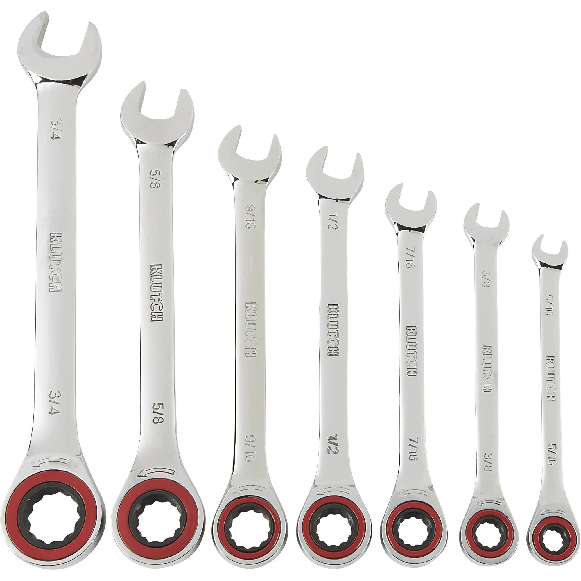 Zero Degree 7 Pc Gearless Ratcheting Wrench Set 12 Point SAE Tight Space Turn