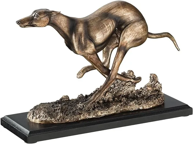 Design Toscano NY1280200 Greyhound Whippet Art Deco Dog Statue, Bronze