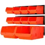 Wall Mounted Storage Bins Wall Storage Bins Parts Rack 10 Bins&amp;3 Rails Wall Moun