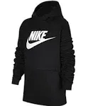 Nike Boys Sportswear Club+ HBR Pullover Hoodie Extended Plus Sizes (as1, Alpha, M, Regular, Black/White/White)