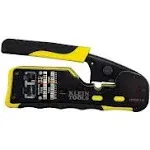 Klein Tools Pass-Thru Modular Wire Crimper, All-in-One Tool Cuts, Strips, Crimps, Fast and Reliable VDV226-110, Yellow/Black, Pack of 1