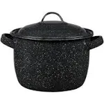 Granite Ware Enamel on Steel 4-Quart Bean/Stock Pot with lid, Speckled Black