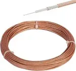 XRDS -RF RG-316 Coax Cable 50 ft, Thin RF Coaxial Cable Flexible Lightweight Low Loss Coaxial Coax Cable, Brown