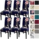 SearchI Chair Covers, Set of 6, Spandex Super Fit Stretch Removable Washable Kitchen Parsons Chair Protector for Dining Room,Hot