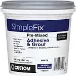 Custom Building Products SimpleFix Pre-Mixed Adhesive &amp; Grout, Bright White 1qt.