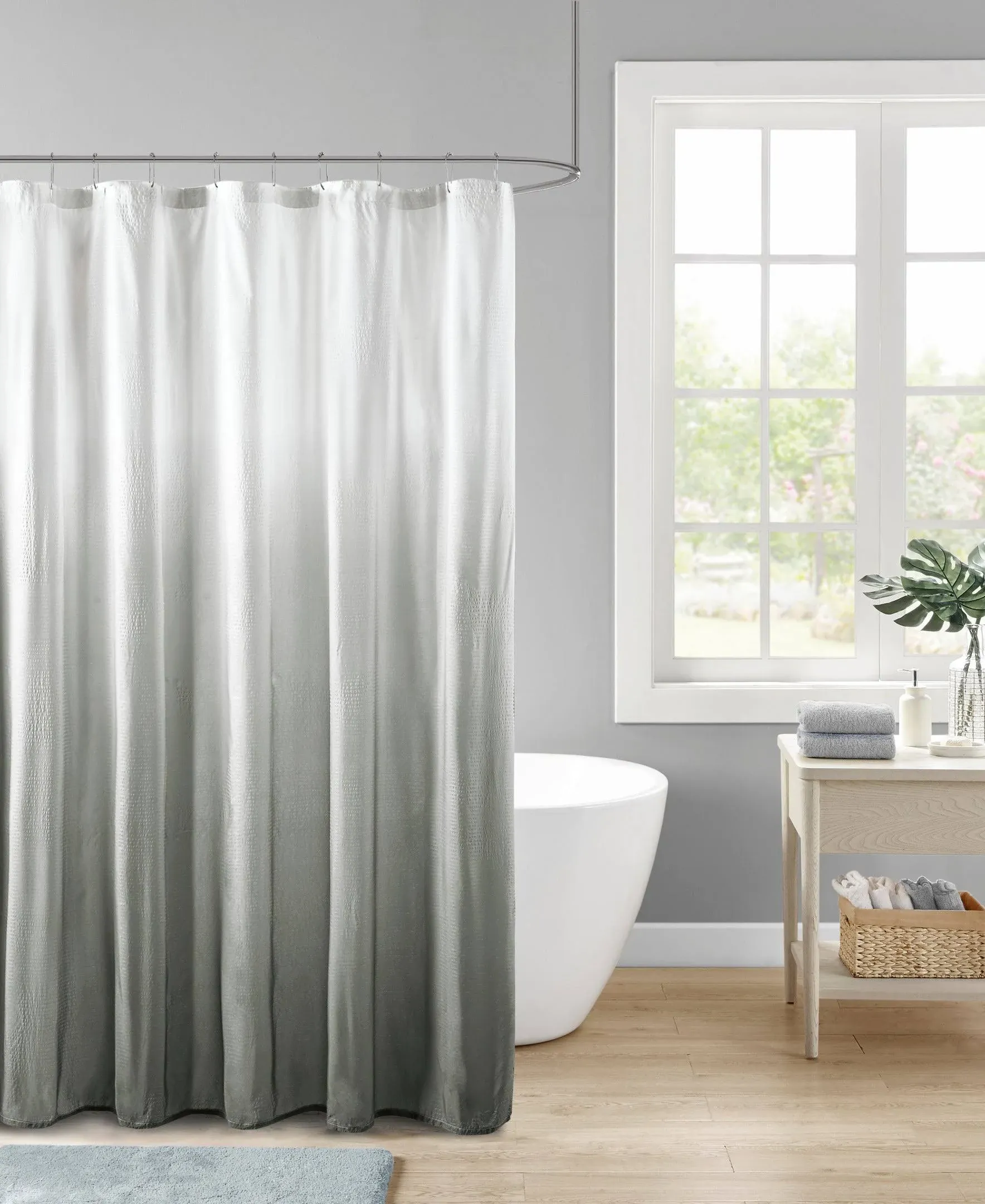 Madison Park Ombre Printed Seersucker Shower Curtain