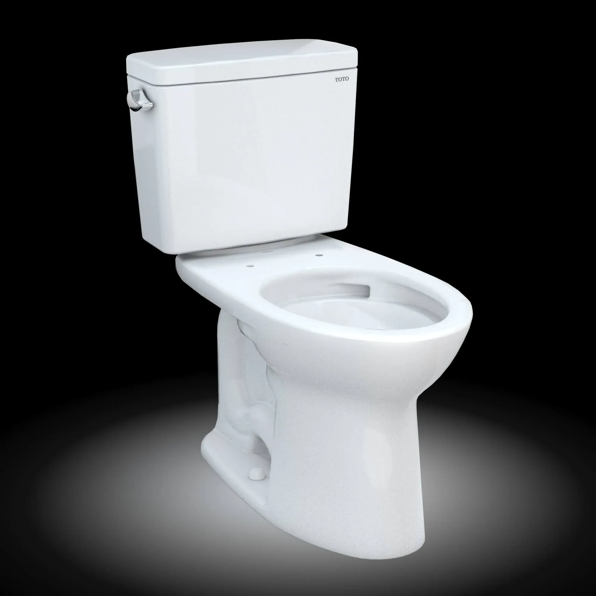 Toto CST776CSFG.10#01 Drake Two-Piece Elongated 1.6 GPF Universal Height Tornado Flush Toilet with CEFIONTECT and 10 inch Rough-In , Cotton White