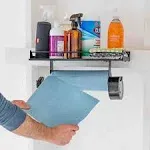 The Original Quick Clean Garage Paper Towel Holder, Wall Mount Shelf, One-Hand Tear, Garage Organization and Storage Rack Holds 50 lbs, StoreYourBoard