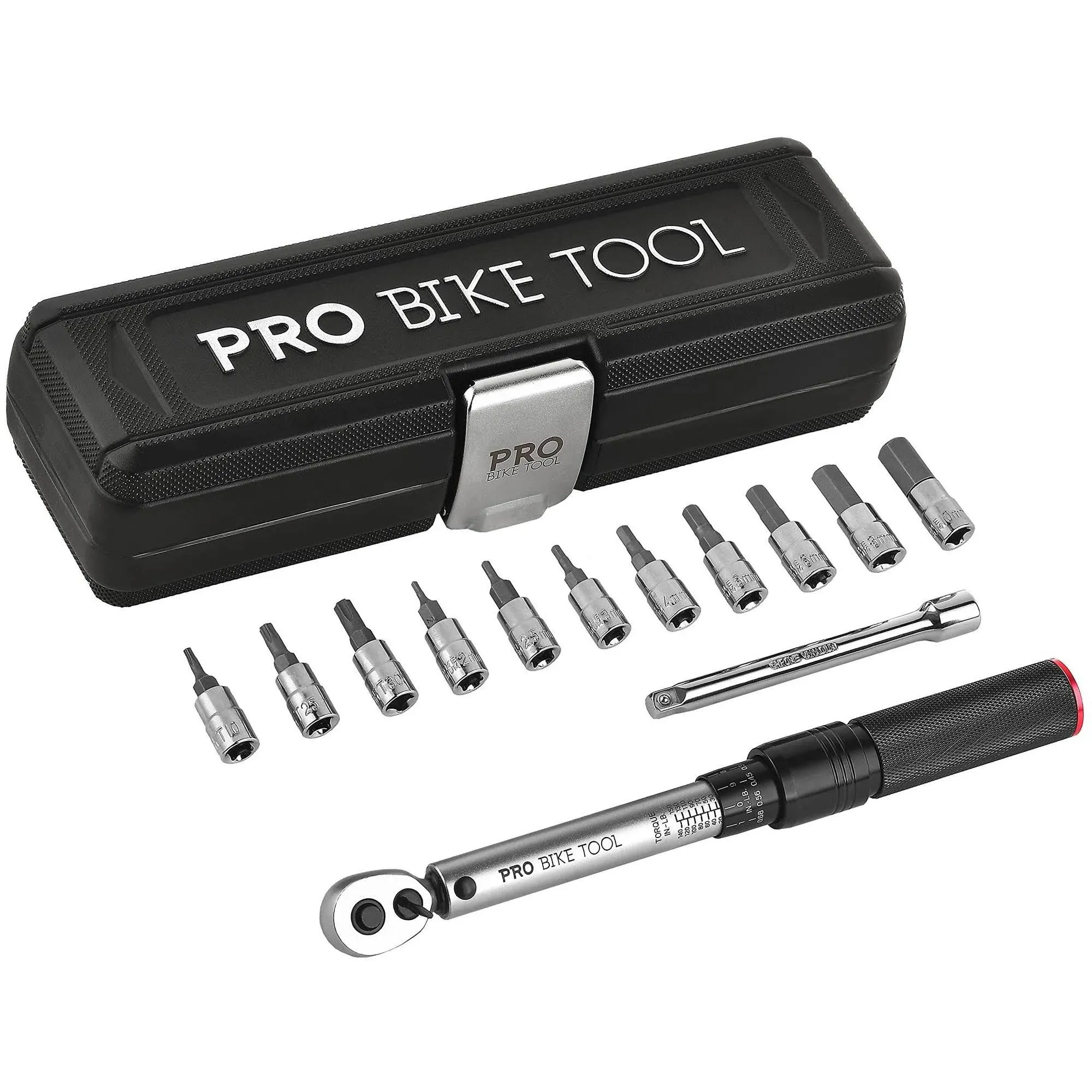 Pro Bike Tool 1/4 inch Drive Torque Wrench Set - 2 to 20 NM & inch Pound Dual Readout