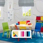 Delta Children Kids Table and Chair Set 4 Chairs Included- Natural/Primary