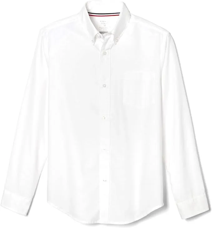 French Toast Boys' Long Sleeve Oxford Shirt (Standard & Husky)