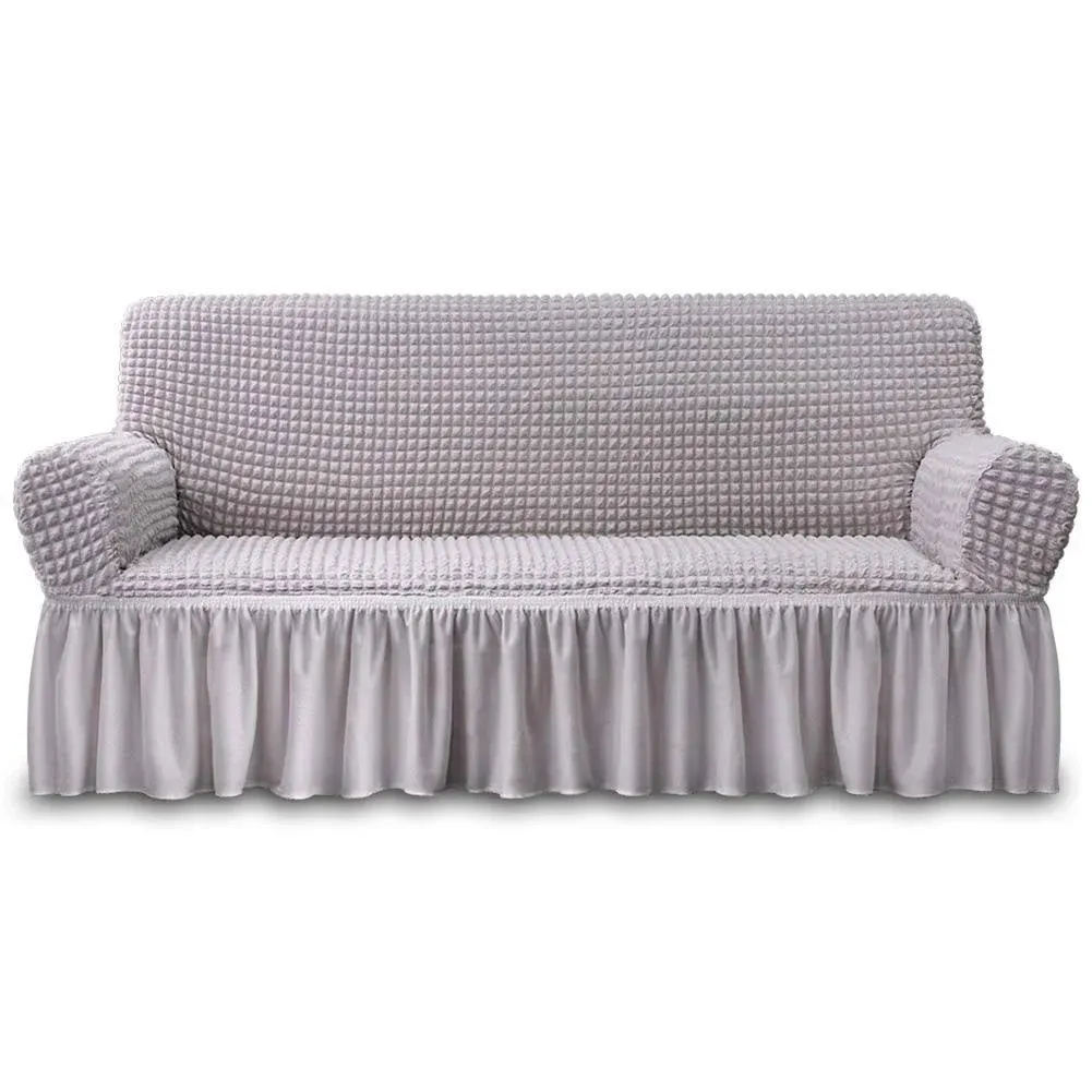 NICEEC Sofa Slipcover Grey Sofa Cover 1 Piece Easy Fitted Sofa Couch Cover